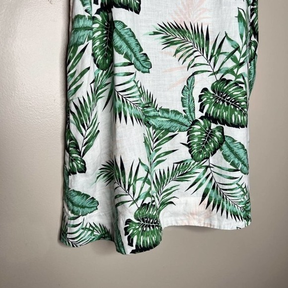C&C California Californialinen Dress Palm Leaf Tropical Vacation Linen Summer XS - Picture 4 of 13